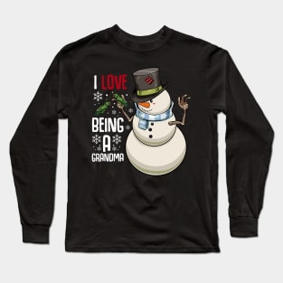 Snowman - I Love Being A Grandma - Xmas Long Sleeve T-Shirt